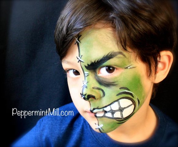 011_boys face paintings hulk amazing